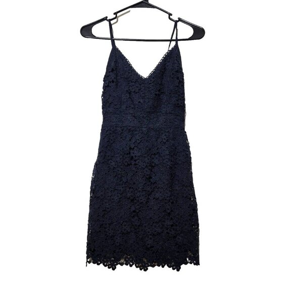 Abercrombie & Fitch Mini Dress Sz XXS Black Floral Embroidered Ruched LBD Boho - Picture 1 of 16